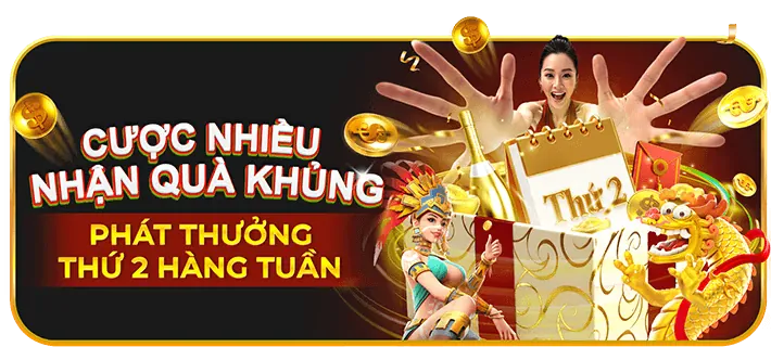 Banner khuyến mãi hoàn trả hàng tuần cho người chơi thân thiết
